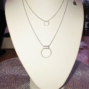 Park Lane 2 in 1 Layered Silver “Circles” Necklace